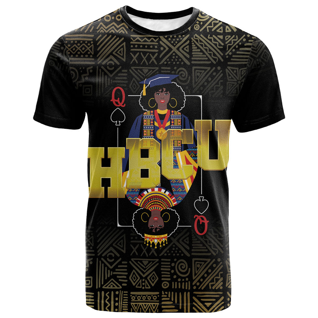 HBCU Grad Personalized Queen Poker Card T shirt Golden Pattern