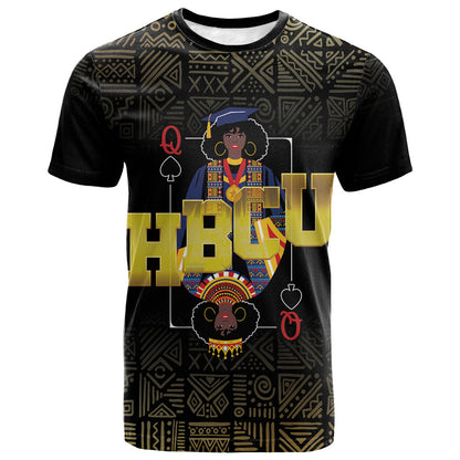 HBCU Grad Personalized Queen Poker Card T shirt Golden Pattern