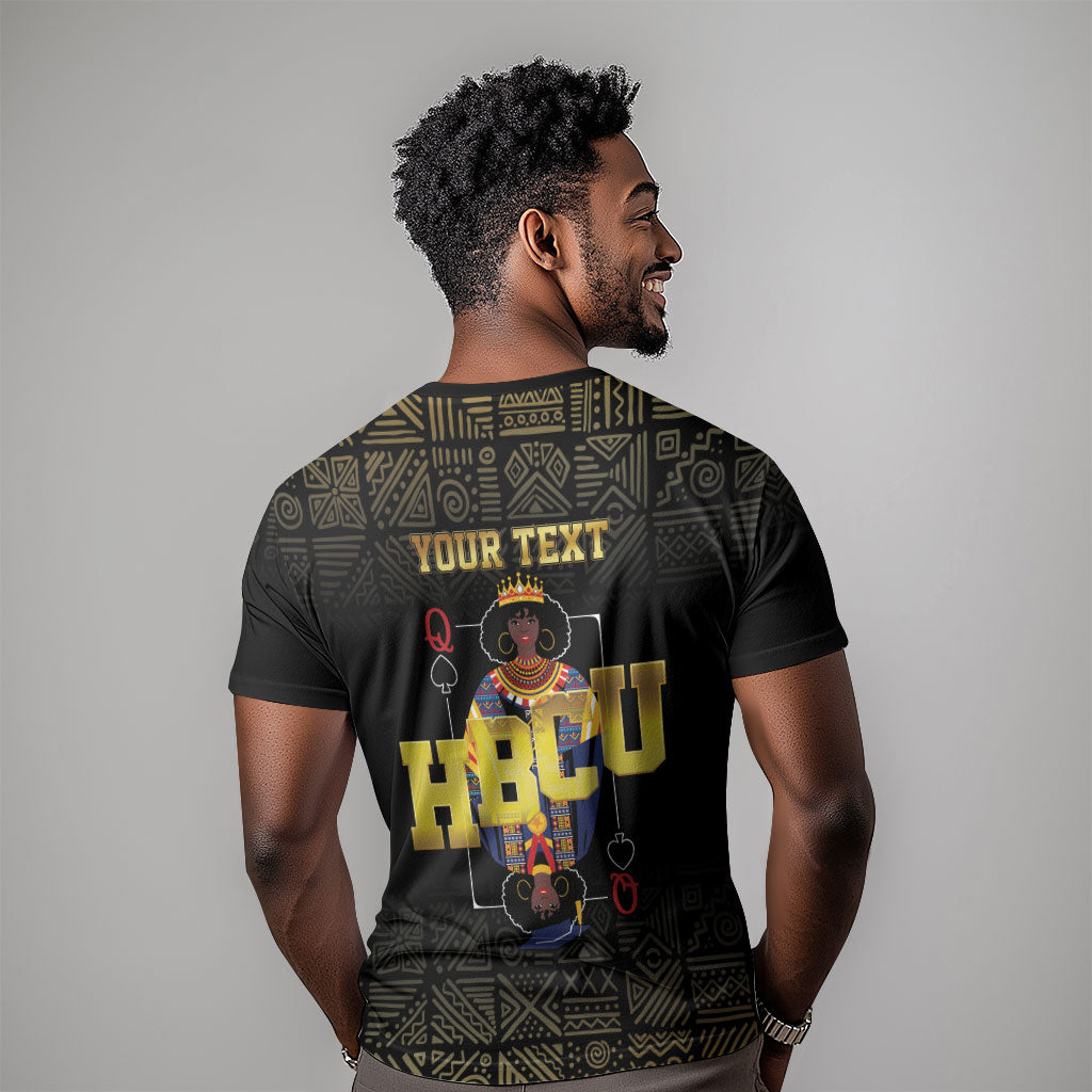 HBCU Grad Personalized Queen Poker Card T shirt Golden Pattern