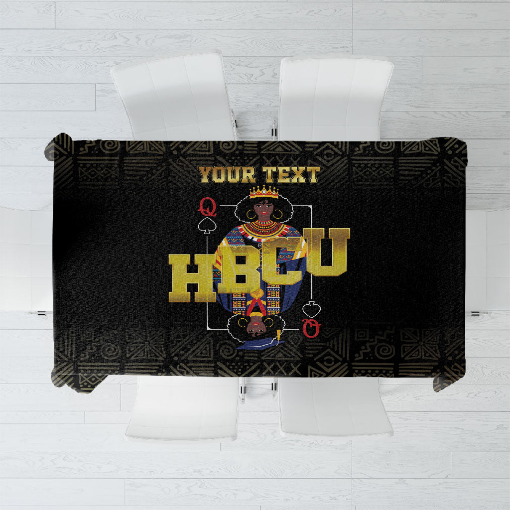 HBCU Grad Personalized Queen Poker Card Tablecloth Golden Pattern