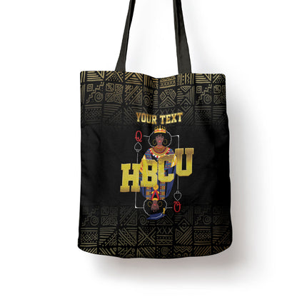 HBCU Grad Personalized Queen Poker Card Tote Bag Golden Pattern