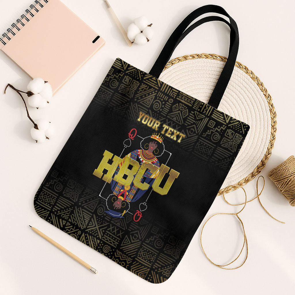 HBCU Grad Personalized Queen Poker Card Tote Bag Golden Pattern