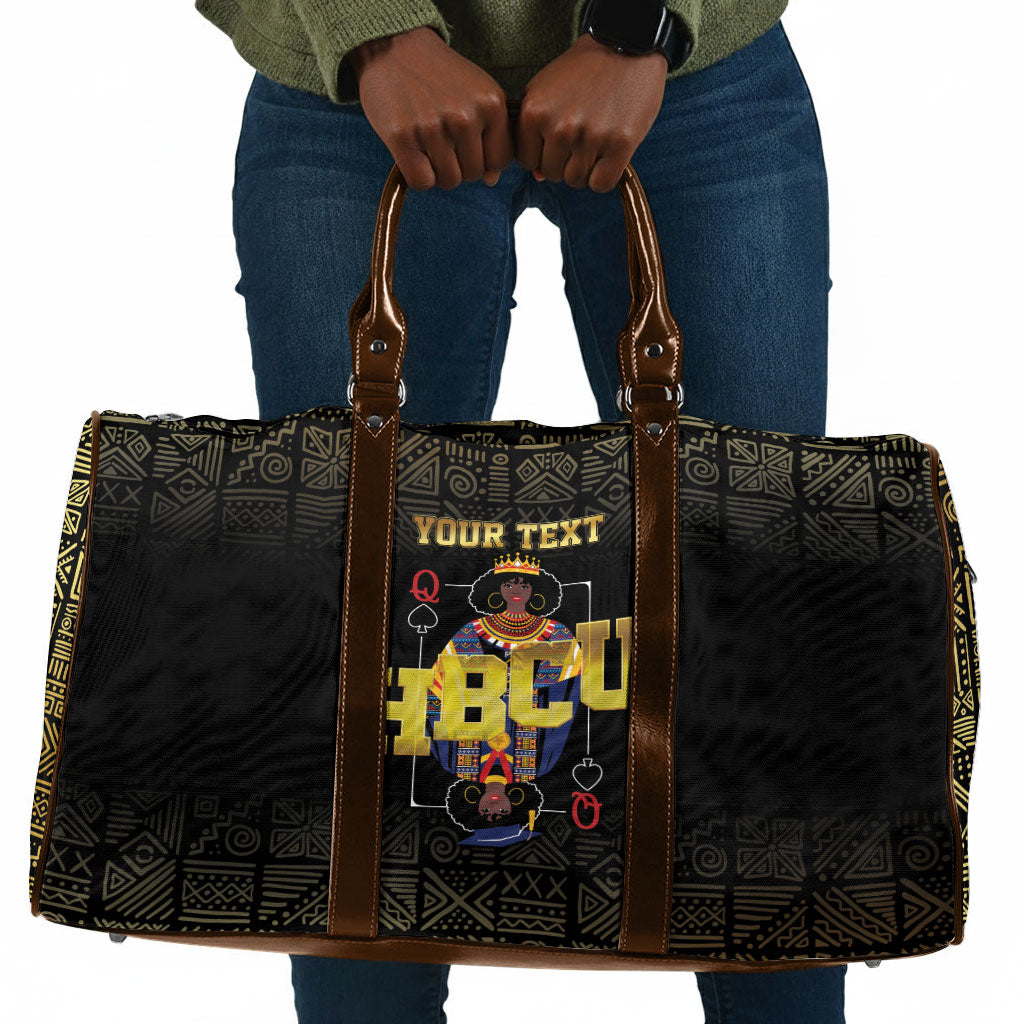 HBCU Grad Personalized Queen Poker Card Travel Bag Golden Pattern