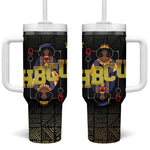 HBCU Grad Personalized Queen Poker Card Tumbler With Handle Golden Pattern