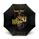 HBCU Grad Personalized Queen Poker Card Umbrella Golden Pattern