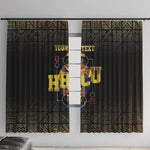 HBCU Grad Personalized Queen Poker Card Window Curtain Golden Pattern