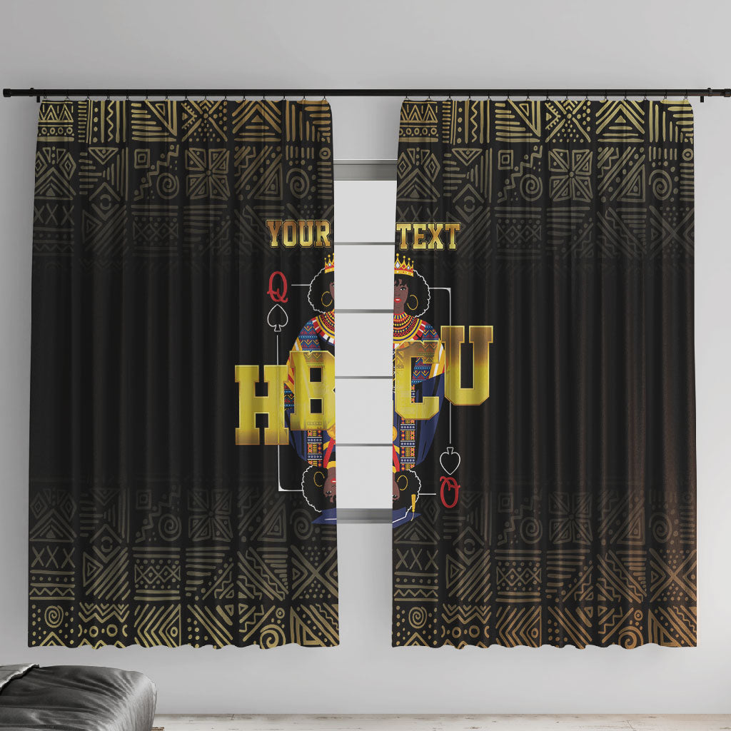 HBCU Grad Personalized Queen Poker Card Window Curtain Golden Pattern