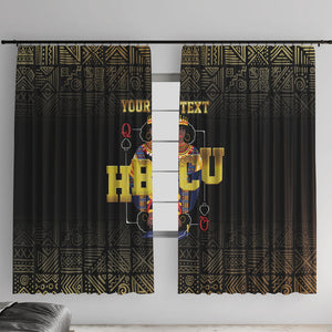 HBCU Grad Personalized Queen Poker Card Window Curtain Golden Pattern