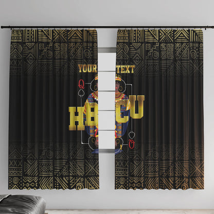 HBCU Grad Personalized Queen Poker Card Window Curtain Golden Pattern