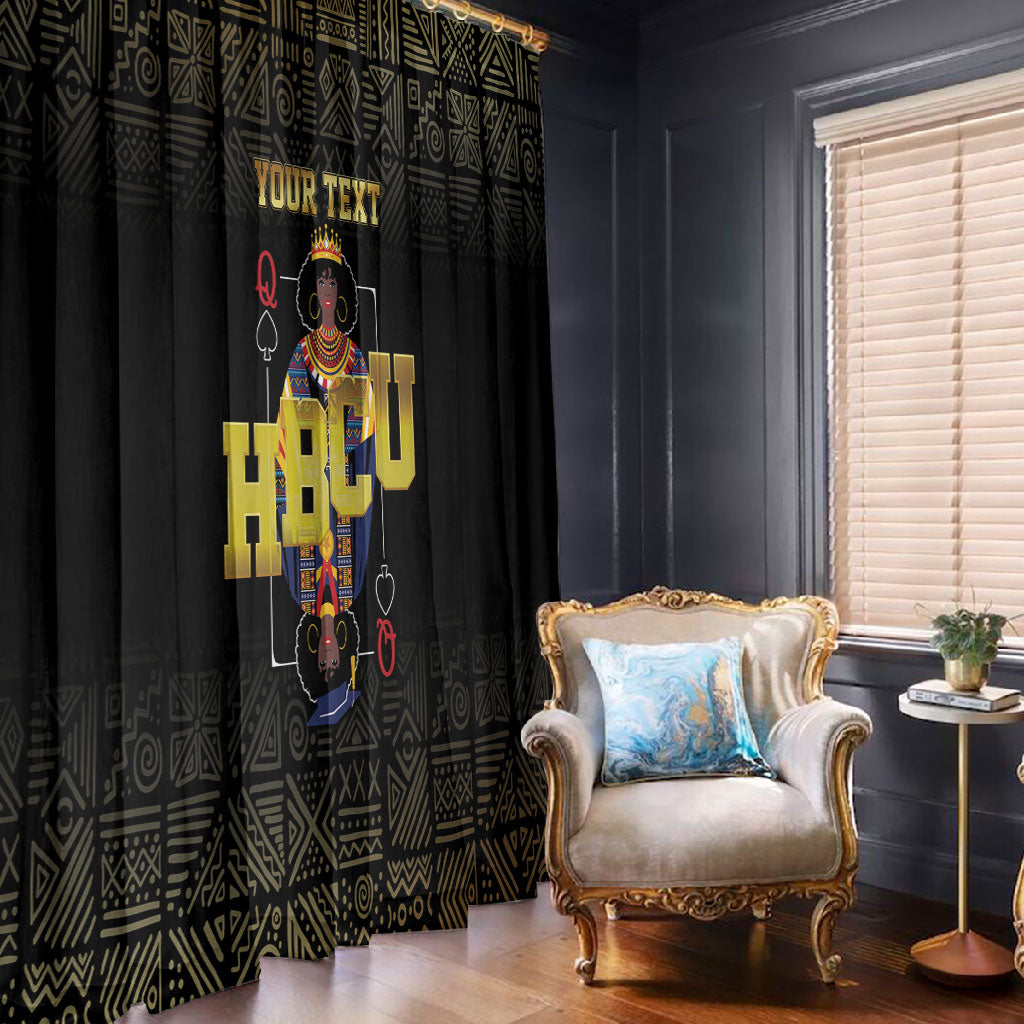 HBCU Grad Personalized Queen Poker Card Window Curtain Golden Pattern