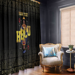 HBCU Grad Personalized Queen Poker Card Window Curtain Golden Pattern