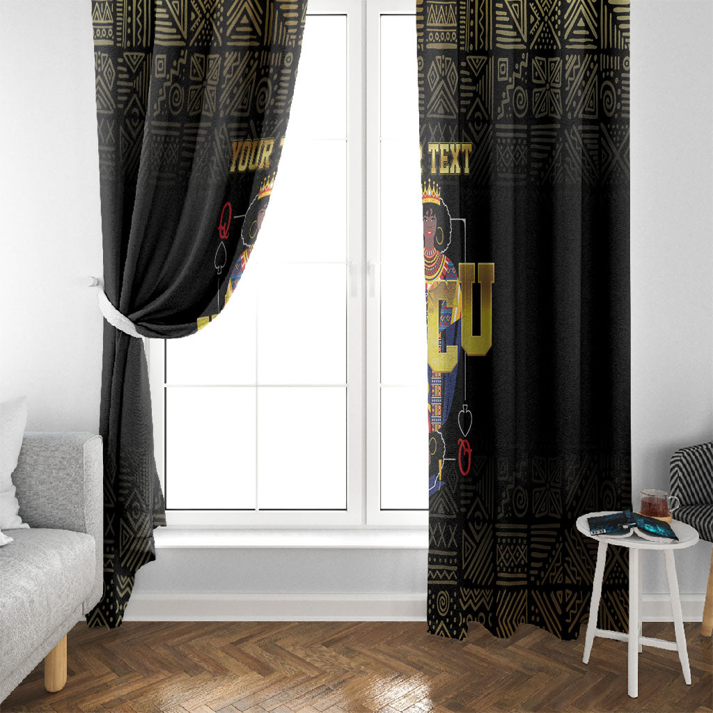 HBCU Grad Personalized Queen Poker Card Window Curtain Golden Pattern