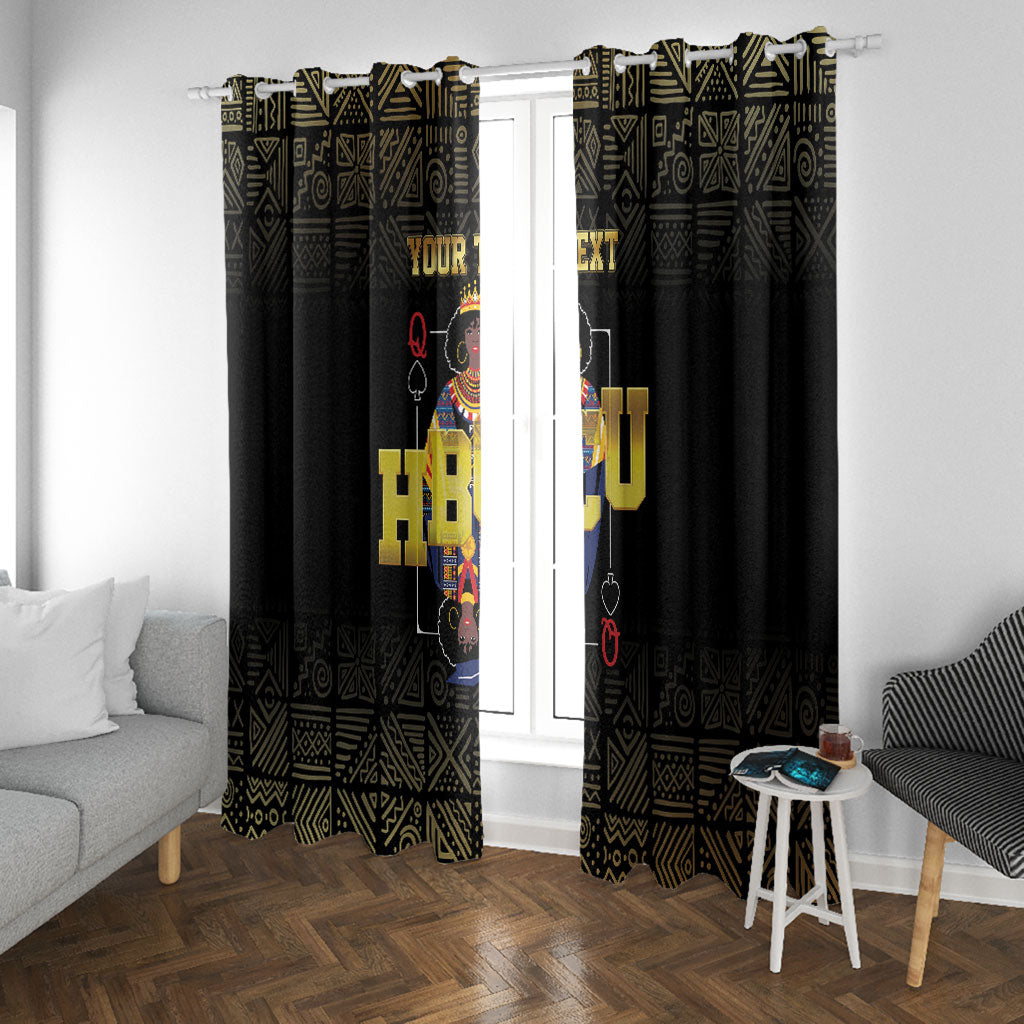 HBCU Grad Personalized Queen Poker Card Window Curtain Golden Pattern