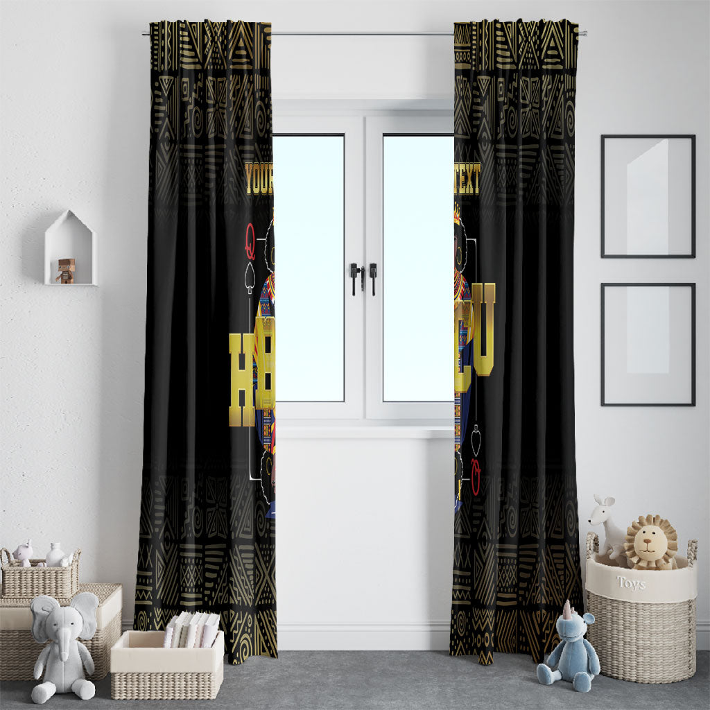 HBCU Grad Personalized Queen Poker Card Window Curtain Golden Pattern