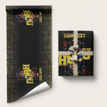HBCU Grad Personalized Queen Poker Card Wrapping Paper Golden Pattern