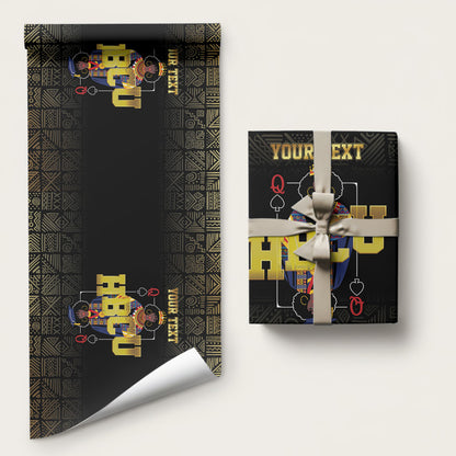 HBCU Grad Personalized Queen Poker Card Wrapping Paper Golden Pattern