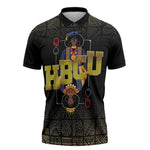 HBCU Grad Personalized Queen Poker Card Zipper Polo Shirt Golden Pattern