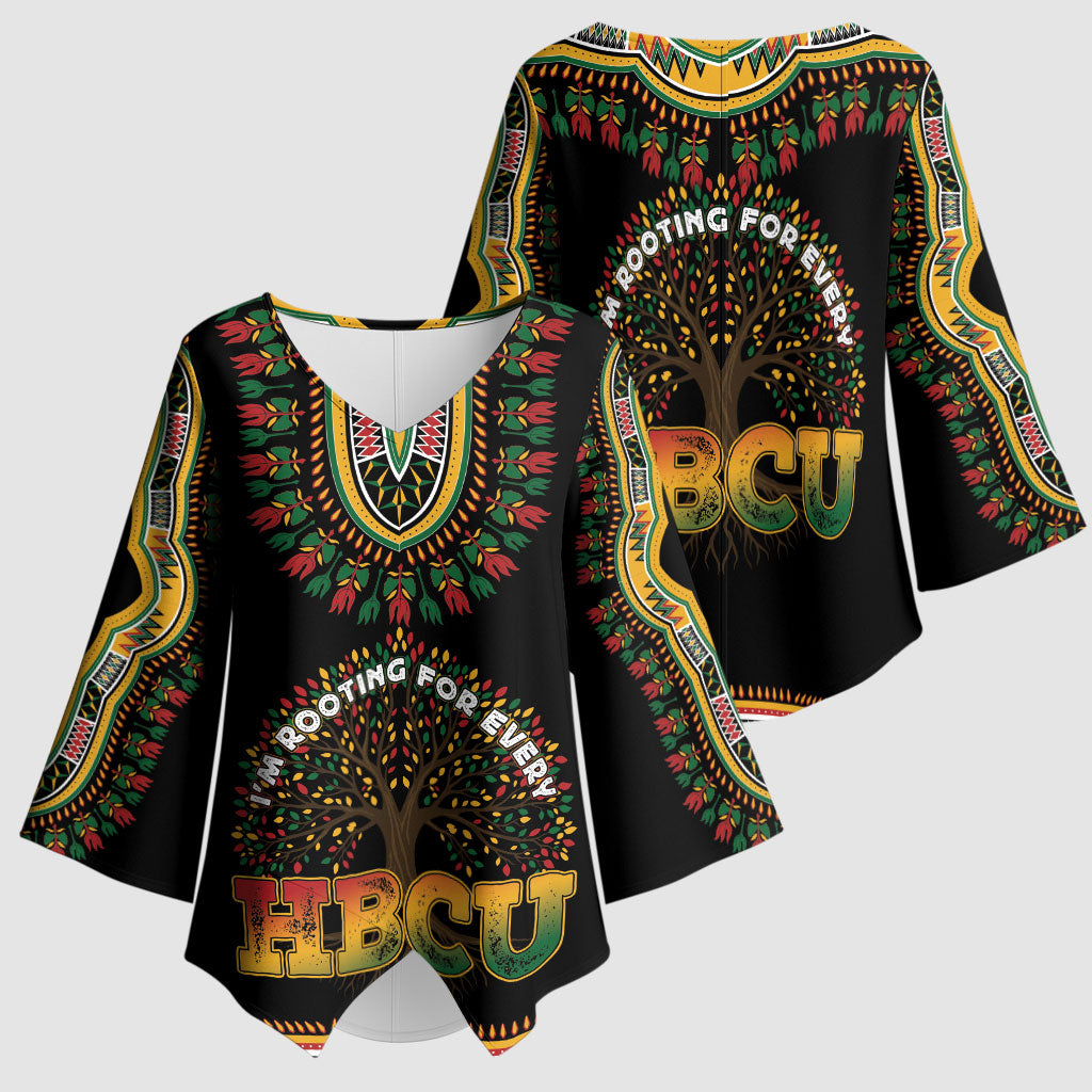 I'm Rooting For Every HBCU Dashiki Style Kimono Sleeve Blouse