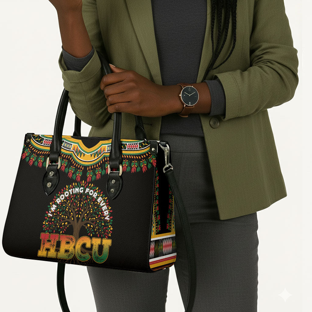 I'm Rooting For Every HBCU Dashiki Style Leather Bag