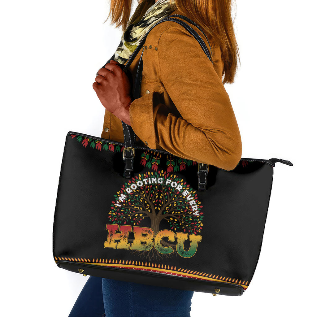 I'm Rooting For Every HBCU Dashiki Style Leather Tote Bag