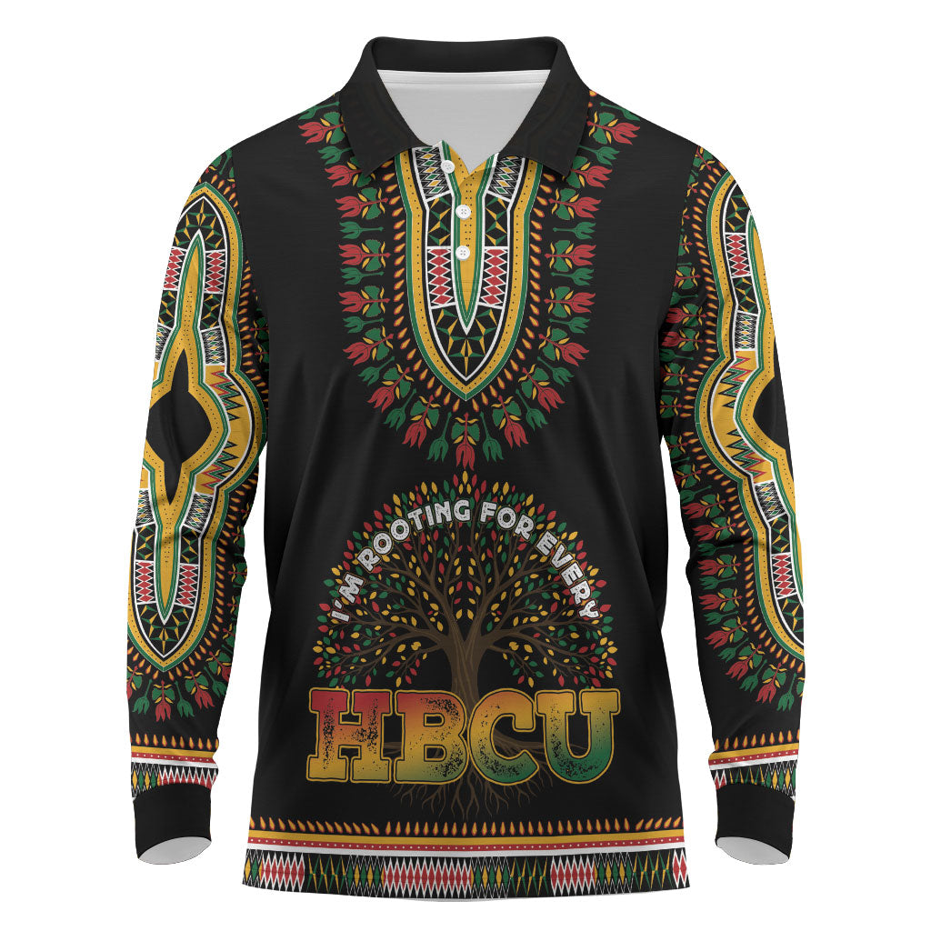 I'm Rooting For Every HBCU Dashiki Style Long Sleeve Polo Shirt