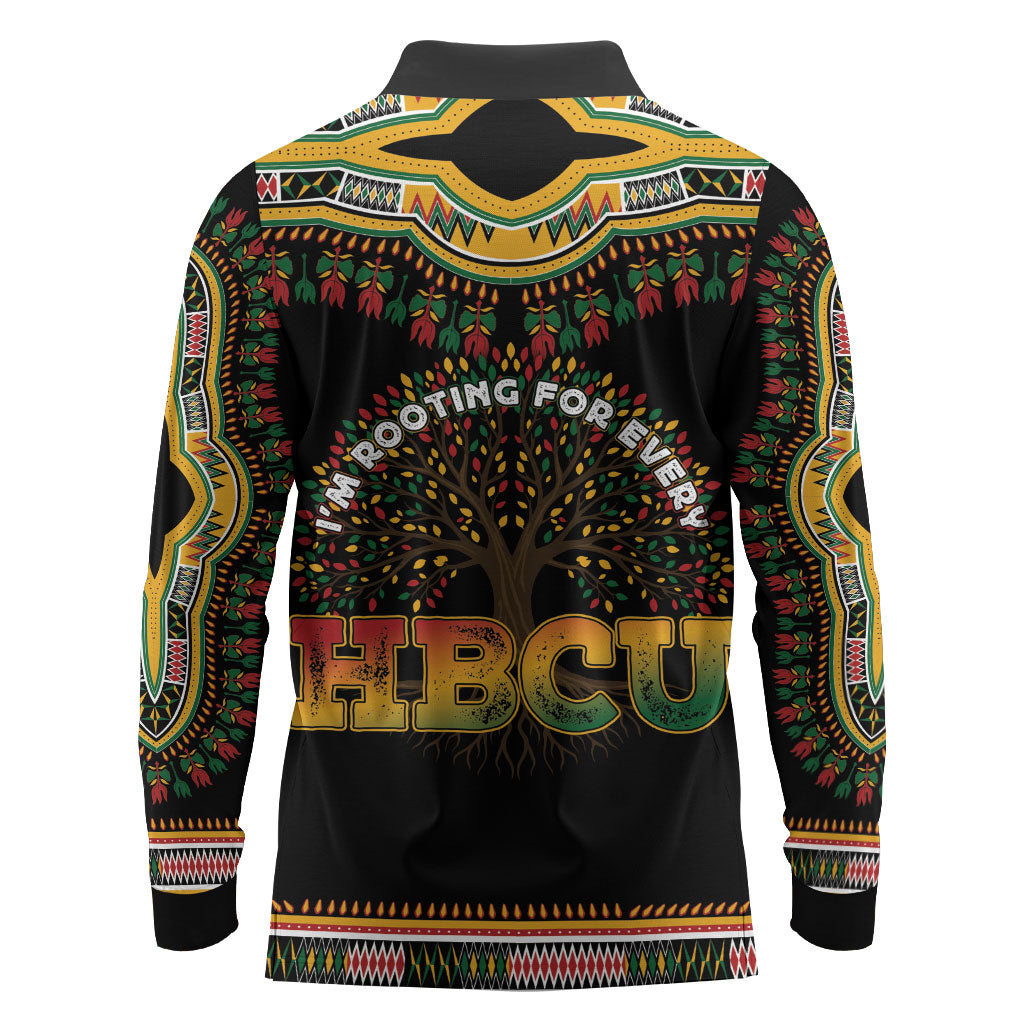 I'm Rooting For Every HBCU Dashiki Style Long Sleeve Polo Shirt