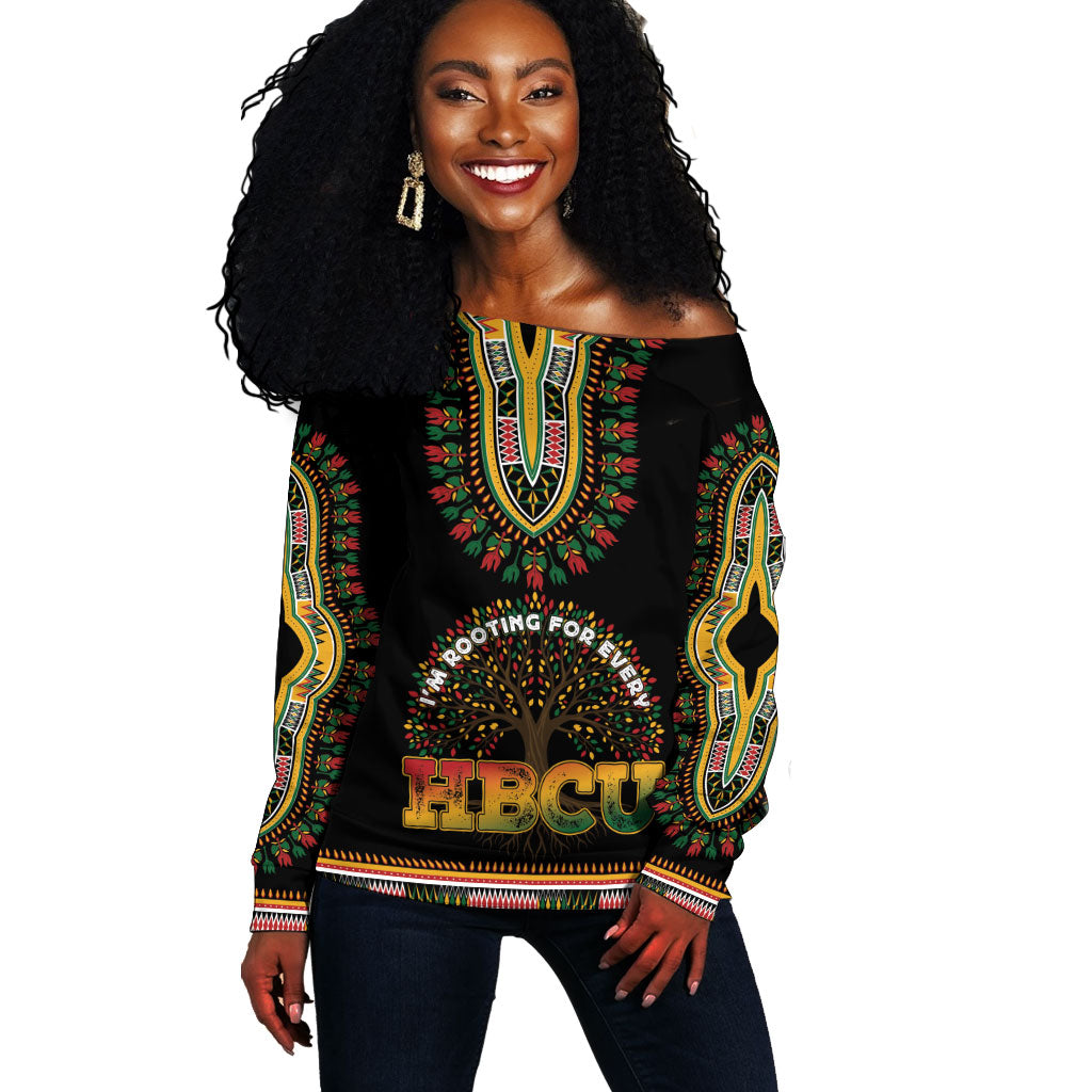 I'm Rooting For Every HBCU Dashiki Style Off Shoulder Sweater