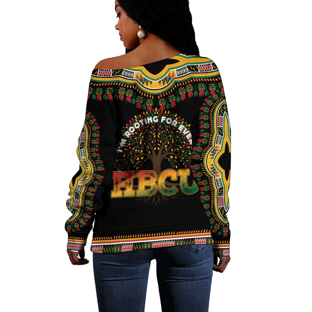 I'm Rooting For Every HBCU Dashiki Style Off Shoulder Sweater