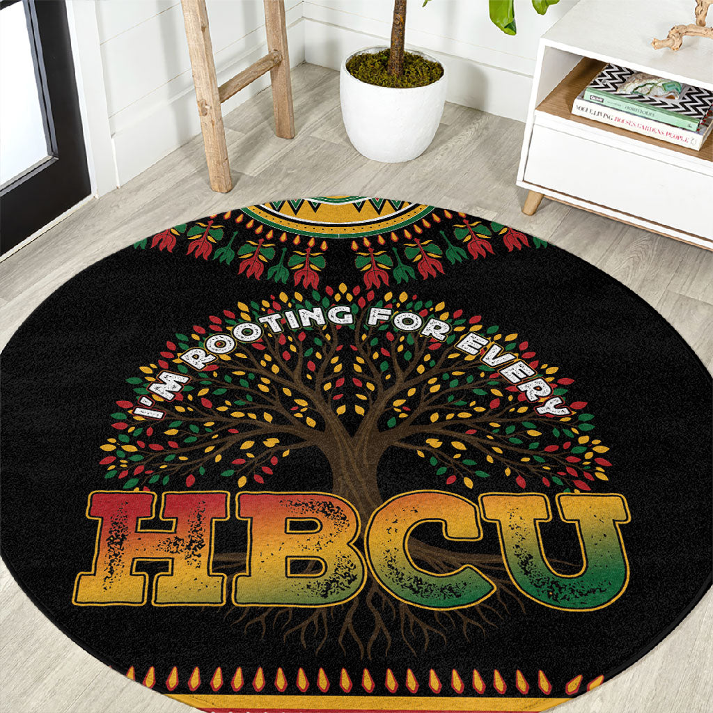 I'm Rooting For Every HBCU Dashiki Style Round Carpet