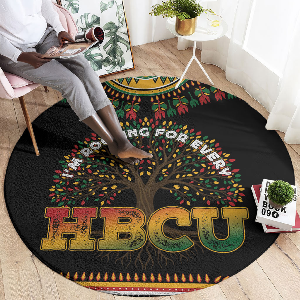 I'm Rooting For Every HBCU Dashiki Style Round Carpet
