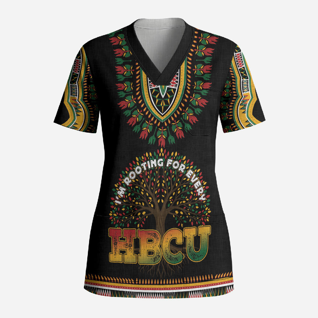 I'm Rooting For Every HBCU Dashiki Style Scrub Top