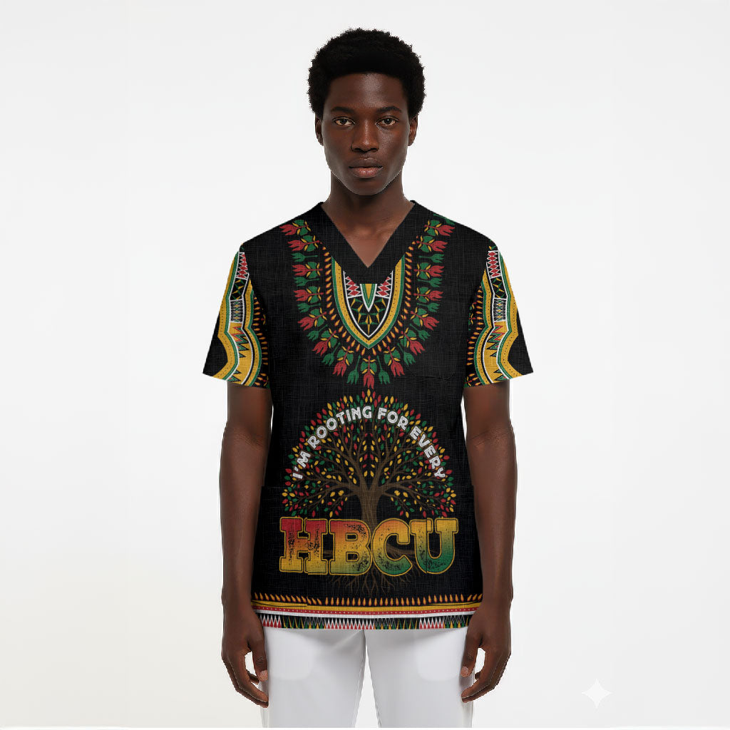 I'm Rooting For Every HBCU Dashiki Style Scrub Top