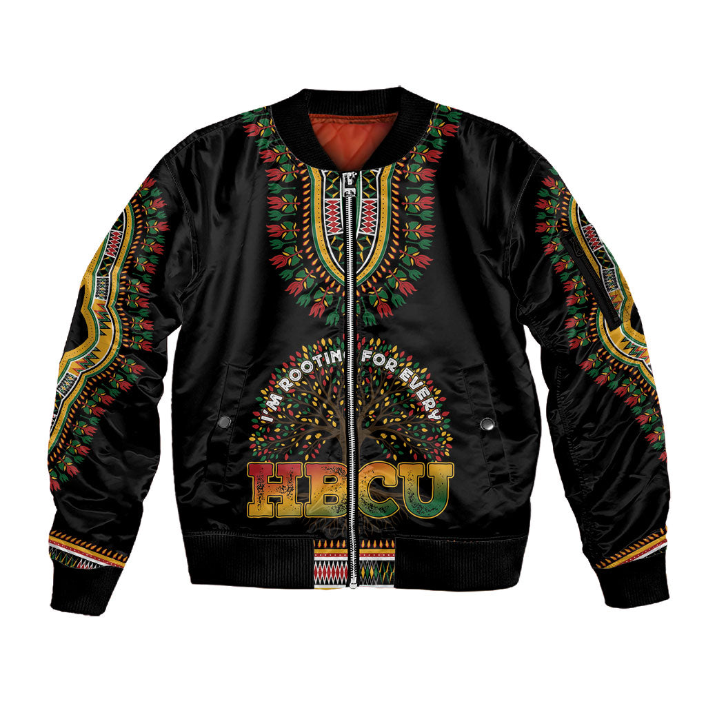 I'm Rooting For Every HBCU Dashiki Style Sleeve Zip Bomber Jacket