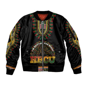 I'm Rooting For Every HBCU Dashiki Style Sleeve Zip Bomber Jacket