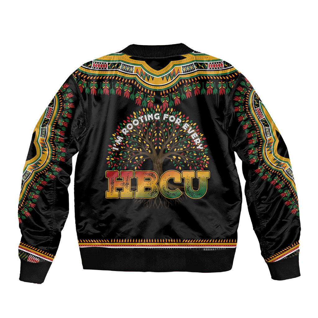 I'm Rooting For Every HBCU Dashiki Style Sleeve Zip Bomber Jacket