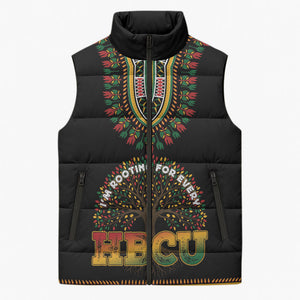 I'm Rooting For Every HBCU Dashiki Style Sleeveless Puffer Jacket