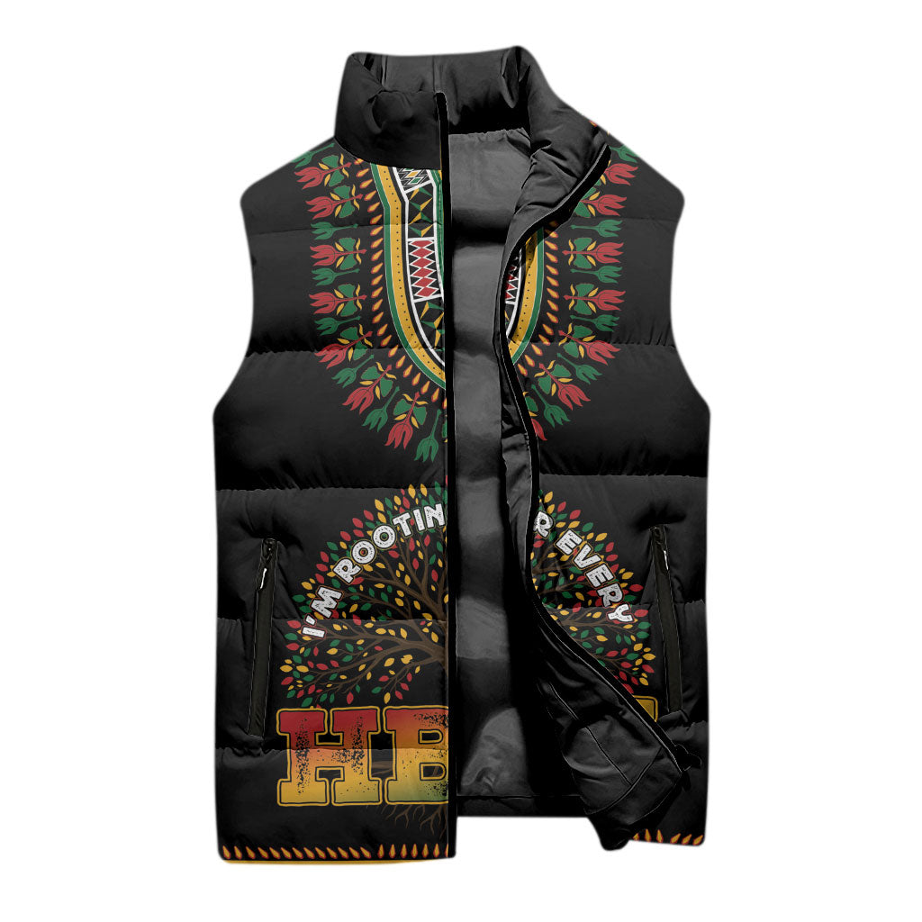 I'm Rooting For Every HBCU Dashiki Style Sleeveless Puffer Jacket