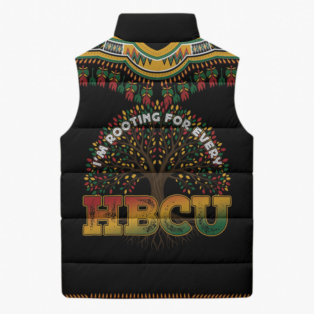 I'm Rooting For Every HBCU Dashiki Style Sleeveless Puffer Jacket