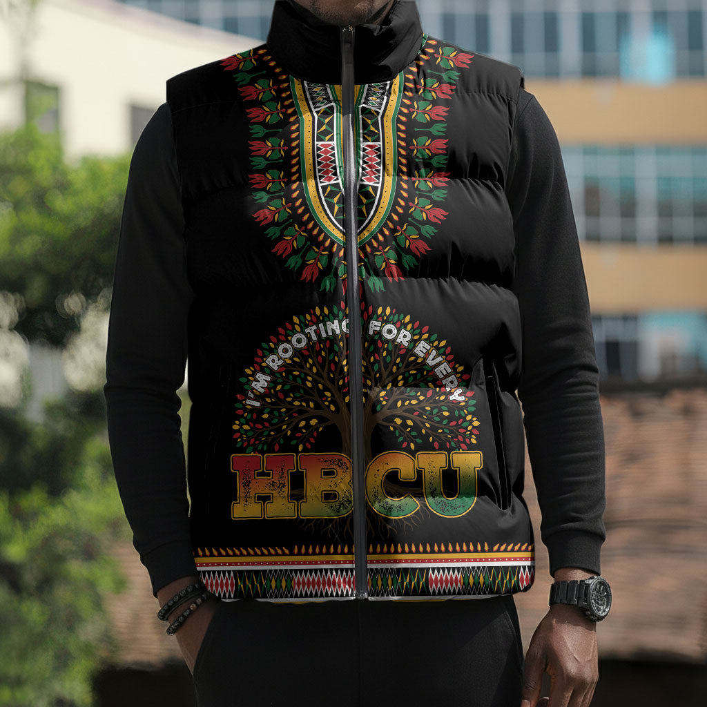 I'm Rooting For Every HBCU Dashiki Style Sleeveless Puffer Jacket