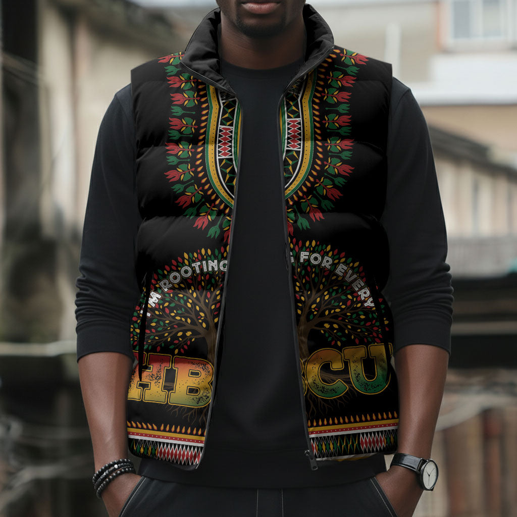 I'm Rooting For Every HBCU Dashiki Style Sleeveless Puffer Jacket