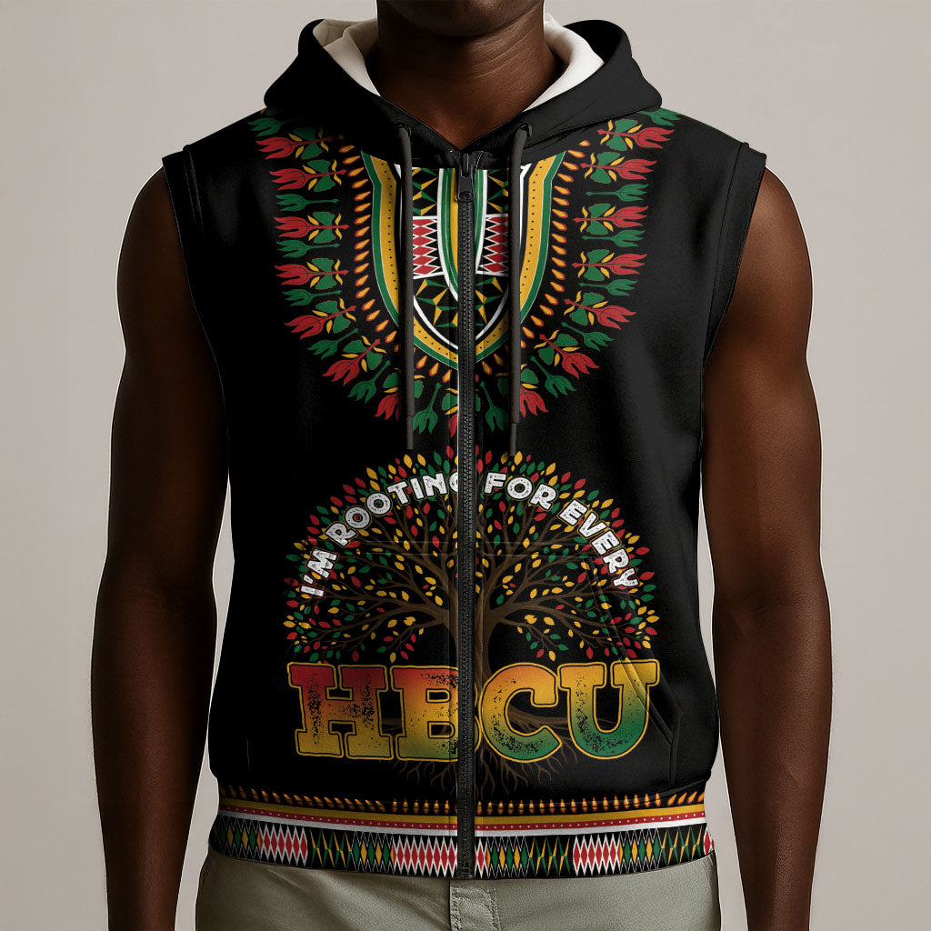 I'm Rooting For Every HBCU Dashiki Style Sleeveless Zip Hoodie