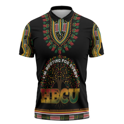 I'm Rooting For Every HBCU Dashiki Style Zipper Polo Shirt