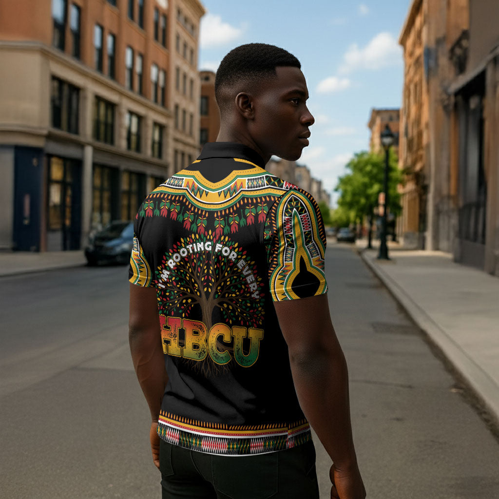 I'm Rooting For Every HBCU Dashiki Style Zipper Polo Shirt