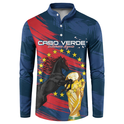 Cape Verde - WC2026 Dark Horse Custom Button Sweatshirt Our Time Our Story