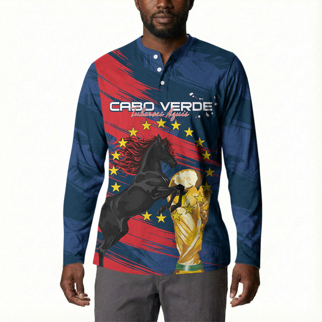 Cape Verde - WC2026 Dark Horse Custom Button Sweatshirt Our Time Our Story