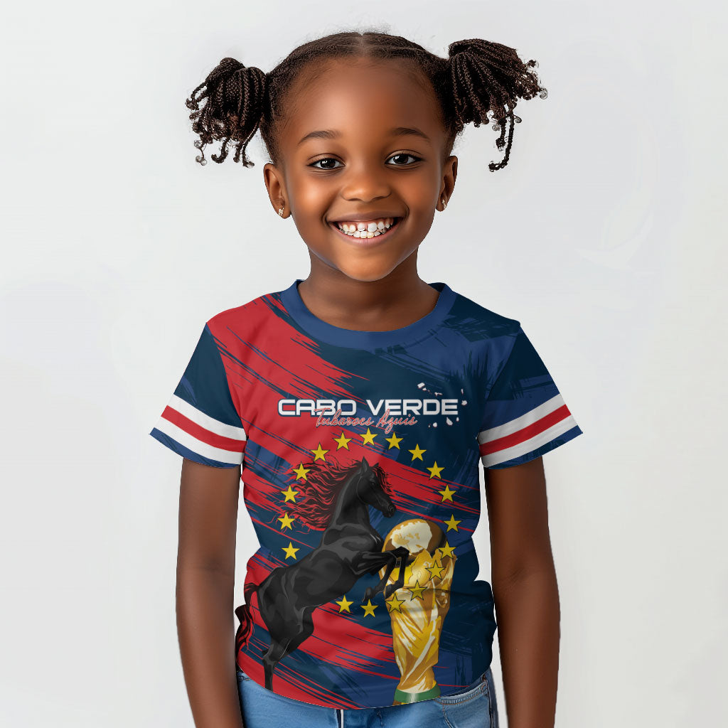 Cape Verde - WC2026 Dark Horse Custom Kid T shirt Our Time Our Story
