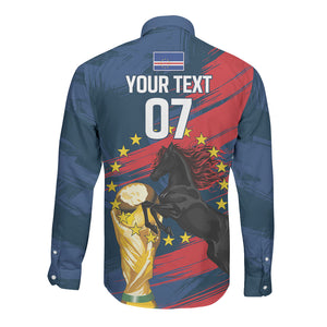 Cape Verde - WC2026 Dark Horse Custom Long Sleeve Button Shirt Our Time Our Story
