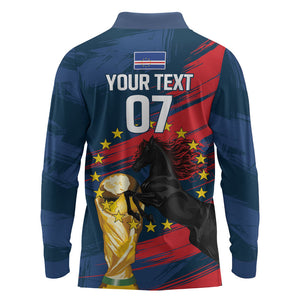 Cape Verde - WC2026 Dark Horse Custom Long Sleeve Polo Shirt Our Time Our Story