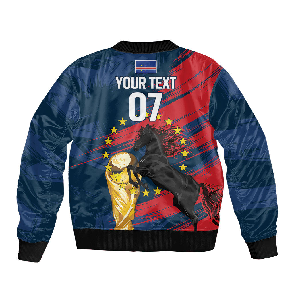 Cape Verde - WC2026 Dark Horse Custom Sleeve Zip Bomber Jacket Our Time Our Story