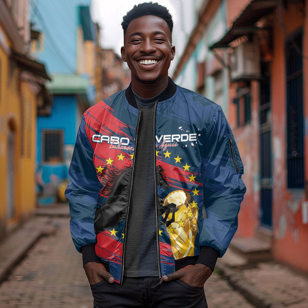Cape Verde - WC2026 Dark Horse Custom Sleeve Zip Bomber Jacket Our Time Our Story